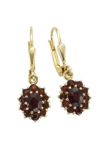 Vivance Damen Paar Ohrhänger "333/- Gelbgold mit Granat", ONE-SIZE, Gold, gelb, Gold, Ohrringe
