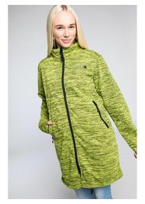 DEPROC Active Damen Strickmantel "ELKSDALE LONG JACKET WOMEN", grün, sportlich, Gr. 36, 96% Polyester, 4% Elastan mit TPU Membrane, Mäntel, auch in