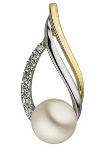 Jobo Damen Perlen-Anhänger "Anhänger mit Perle", Gelbgold 333-Perlen, gold, Gelbgold 333, Perlen, Schmuckanhänger, 333 Gold bicolor mit