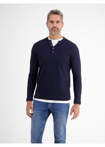 Lerros Herren Sweatshirt "Lerros Langarmserafino mit Logostitching", blau, Gr. S, 97% Baumwolle, 3% Elasthan, Sweatshirts