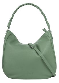 Samantha Look Damen Henkeltasche, grün, Leder, unifarben, leicht glänzend, Taschen, echt Leder, Made in Italy