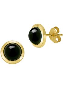 Firetti Damen Paar Ohrstecker "Schmuck Geschenk Gold 333 Ohrschmuck Ohrringe Kreis rund Edelstein", Gelbgold 333, schwarz, Gelbgold 333, Ohrringe,