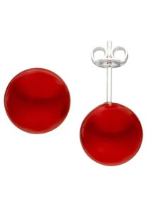 Jobo Damen Perlenohrringe, Silber 925 (Sterlingsilber)-Perlen, rot, Silber 925 (Sterlingsilber), Perlen, Ohrringe, 925 Silber mit Muschelkern-Perlen