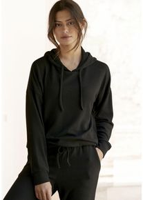 Lascana Damen Kapuzenpullover, Gr. 32, schwarz, Strick, Obermaterial: 68% Polyester, 30% Viskose, 2% Elasthan, unifarben, feminin, Pullover,