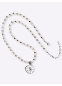 Heine Damen Collier, silber, Acryl, Metall, Halsketten