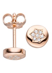 Jobo Damen Paar Ohrstecker "Stern-Ohrringe", Silber 925 (Sterlingsilber), rosa, Silber 925 (Sterlingsilber), Ohrringe, 925 Silber roségold vergoldet