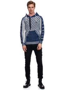 Rusty Neal Herren Kapuzensweatshirt, blau, casual, Gr. XXXL, mehrfarbig, unifarben, 75% Polyacryl, 25% Baumwolle, Sweatshirts, in ausgefallenem Design