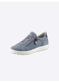 Jana Damen Schnürschuh, Gr. 37, blau, Veloursleder, sportlich, Schuhe
