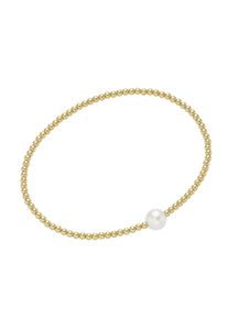 Smart Jewel Damen Armband "Silber-Kugeln und Glasperle, Silber 925", 16cm, Silber 925 (Sterlingsilber), gelb, Silber 925 (Sterlingsilber), Armbänder