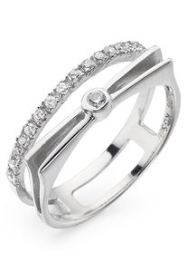 Kangaroos Damen Fingerring "Schmuck Geschenk Silber 925 Damenring Memoire", 53, Silber 925 (Sterlingsilber), 5mm, weiß, Silber 925 (Sterlingsilber),
