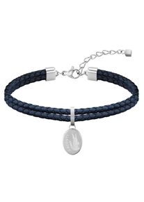 Lacoste Damen Armband "Schmuck Edelstahl Armschmuck Lederarmband SNEAK", Leder-Edelstahl, blau, Leder, Edelstahl, Armbänder