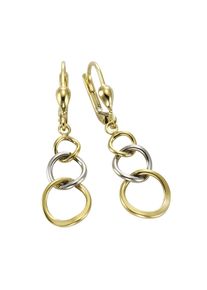 Vivance Damen Paar Ohrhänger "375 Gold zweifarbig Ringe", ONE-SIZE, Gold, bunt, Gold, Ohrringe
