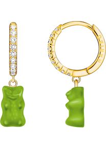 Thomas Sabo Damen Single-Creole "Thomas Sabo x HARIBO Schmuck: Einzel-Creole mit Goldbär", Silber 925 (Sterlingsilber), bunt, Silber 925