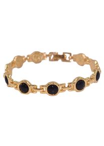 Firetti Damen Armband "Schmuck Geschenk Armschmuck Armkette Edelstein Farbstein Onyx", Messing, schwarz, Messing, Armbänder, Made in Germany - mit