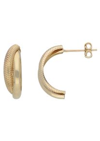 Vivance Damen Paar Ohrstecker "Halbcreolen", Gelbgold 375, gelb, Gelbgold 375, Ohrringe
