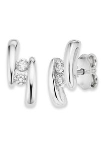 Bruno Banani Damen Paar Ohrstecker "Schmuck Geschenk Silber 925 Ohrschmuck Ohrringe Glitzerstein", Silber 925 (Sterlingsilber), bunt, Silber 925