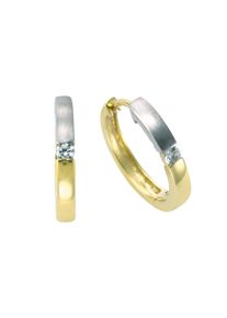 Vivance Damen Paar Creolen "333 Gold zweifarbig 16mm Zirkonia", ONE-SIZE, Gold, bunt, Gold, Ohrringe