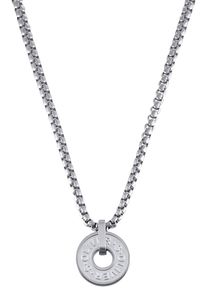 s.Oliver Herren Kette mit Anhänger "Kreis, 2036851", Edelstahl, L: 60cm, silber, Edelstahl, Halsketten