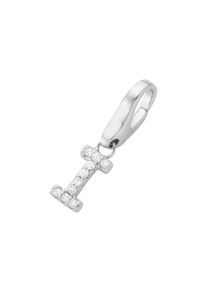 Damen Charm Buchstabe "Buchstabe I, Zirkonia Steine, Silber 925", weiß, Giorgio Martello MILANO, Silber 925 (Sterlingsilber), Charms