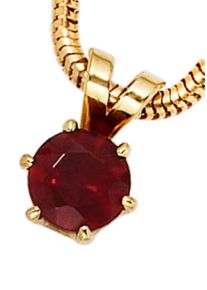 Jobo Damen Ketten-Anhänger "Anhänger mit Granat", Gelbgold 585, gelb, Gelbgold 585, Schmuckanhänger, 585 Gold