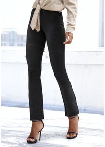 Lascana Damen Jazzpants, Gr. 32, schwarz, Cord, Obermaterial: 97% Polyester, 3% Elasthan, unifarben, casual, Hosen, aus weichem Material in