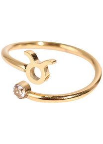 Firetti Damen Fingerring "Schmuck Geschenk Damenring Sternzeichen", 5,00 g, Stier, Edelstahl, 1,2mm, gold, Edelstahl, Fingerringe, Made in Germany -