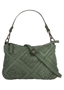Samantha Look Damen Umhängetasche, grün, Leder, Taschen, echt Leder, Made in Italy
