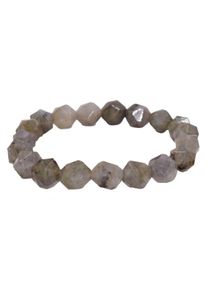 Firetti Damen Armband "Schmuck Geschenk Facettschliff", Stein-Silikon, grau, Stein, Silikon, Armbänder, Made in Germany - mit Labradorit oder