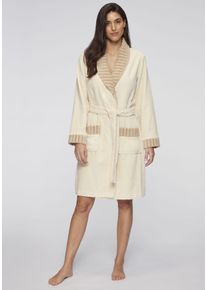Vivance Dreams Damen Bademantel, Gr. XL, beige, Baumwolle, Hausmäntel