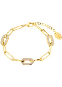 s.Oliver Damen Armband "2037987", Edelstahl, beige, Edelstahl, Armbänder, mit Emaille