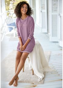 Vivance Dreams Damen Nachthemd, Gr. 36, lila, Single Jersey, Obermaterial: 100% Baumwolle, Basic, Kleider, mit Ripp-Abschlüssen