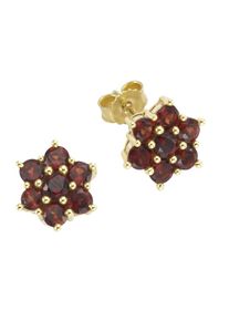 Vivance Damen Paar Ohrstecker "333/- Gelbgold mit Granat", ONE-SIZE, Gold, gelb, Gold, Ohrringe