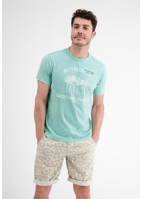 Lerros Herren T-Shirt "Lerros T-Shirt mit Frontprint", blau, Gr. S, 100% Baumwolle, Shirts