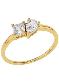 Amor Damen Fingerring "2037225/-26/-27/-28/-29", 58, Silber 925 (Sterlingsilber), 1mm, gold, Silber 925 (Sterlingsilber), Fingerringe, mit Zirkonia