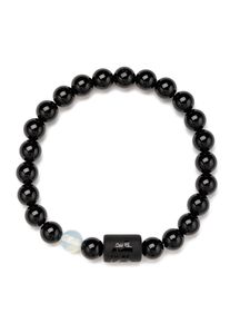 Firetti Damen Armband "Schmuck Geschenk Armschmuck Armkette Edelstein Sternzeichen", Wassermann, Stein-Silikon, schwarz-weiß, Stein, Silikon,