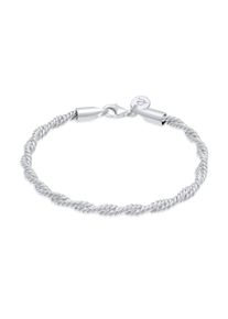 Elli Premium Damen Armband "Kordel Gedreht Elegant Basic 925 Silber", 18cm, ohne Stein, Silber 925 (Sterlingsilber), silber, Silber 925