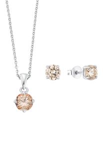 Amor Damen Schmuckset "9965199", orange, Silber 925 (Sterlingsilber), Schmuck-Sets, mit Zirkonia (synth.)