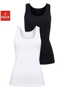 H.I.S. H.I.S Damen Unterhemd, Gr. 32, schwarz-weiß, Single Jersey, Obermaterial: 95% Baumwolle, 5% Elasthan, unifarben, basic,casual, Unterhemden, aus