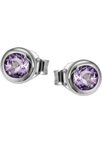 Firetti Damen Paar Ohrstecker "Schmuck Geschenk Silber 925 Ohrschmuck Ohrringe Solitär", Silber 925 (Sterlingsilber), lila, Silber 925