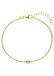 Jobo Damen Armband, Silber 925 (Sterlingsilber), gold, Silber 925 (Sterlingsilber), Armbänder, 925 Silber vergoldet mit Zirkonia