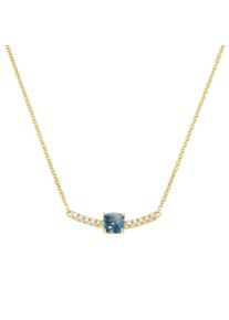 Luigi Merano Damen Collier "mit Edelstein & Brillanten, Gold 585", 45cm, Gelbgold 585, blau, Gelbgold 585, Halsketten