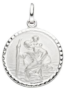 Jobo Damen Runder Anhänger "Schutzpatron Christopherus", Silber 925 (Sterlingsilber), silber, Silber 925 (Sterlingsilber), Schmuckanhänger, rund 925