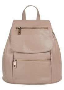 Samantha Look Cityrucksack, rosa, Rindsleder, Leder, beschichtet, leicht glänzend, klassisch, Rucksäcke, echt Leder, Made in Italy