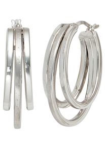 Jobo Damen Paar Creolen, Silber 925 (Sterlingsilber), silber, Silber 925 (Sterlingsilber), Ohrringe, 925 Silber