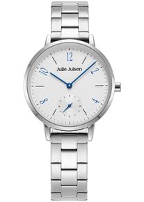 JULIE JULSEN Damen Quarzuhr "LITTLE SECOND", silber, Armbanduhren, Armbanduhr, Damenuhr, dezentrale Sekunde, gehärtetes Mineralglas