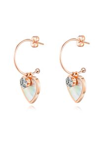 Damen Paar Creolen "Perlmutt", rosa, Collezione Alessandro, Messing, Ohrringe