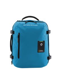 Cityrucksack "OCEAN", National Geographic, blau, Kunstfaser, unifarben, klassisch, Rucksäcke, Hergestellt aus recycelten PET-Flaschen