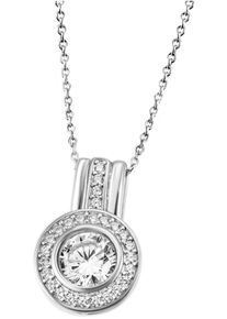 Firetti Damen Kette mit Anhänger "Schmuck Geschenk Silber 925 Halsschmuck Halskette Ankerkette Kreis", Silber 925 (Sterlingsilber), L: 45cm B: 1,1mm,