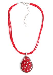 Allgäu Rebell ALLGÄU REBELL Damen Kette mit Anhänger "Henrike", rot, Basic, PTFE-Kunststoff, Halsketten, mit schimmernden Glassteinen