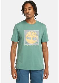 Timberland Herren T-Shirt "Short Sleeve Front Graphic Tee", braun, casual, Gr. S, bedruckt, Jersey, Obermaterial: 100% Baumwolle, Shirts, in großen